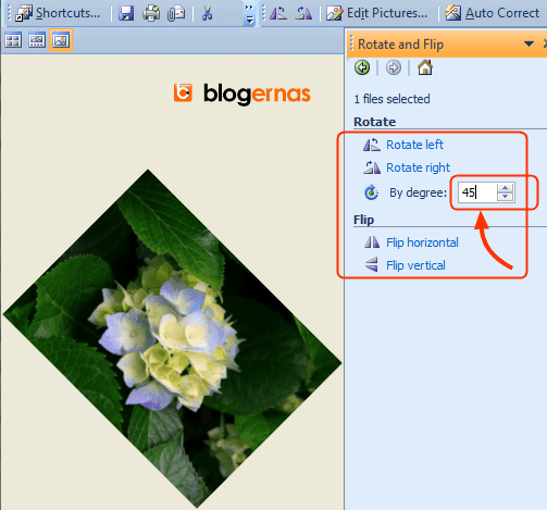Cara Memiringkan Gambar pada Office Picture