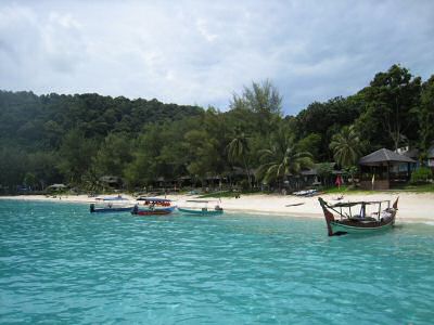 Boats on the beach of the Perhentian Islands