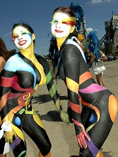Body painting - Colored Stripes