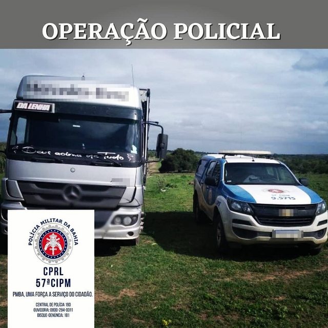 Caminhão roubado em Sergipe é encontrado com gado em Rafael Jambeiro, na Bahia.