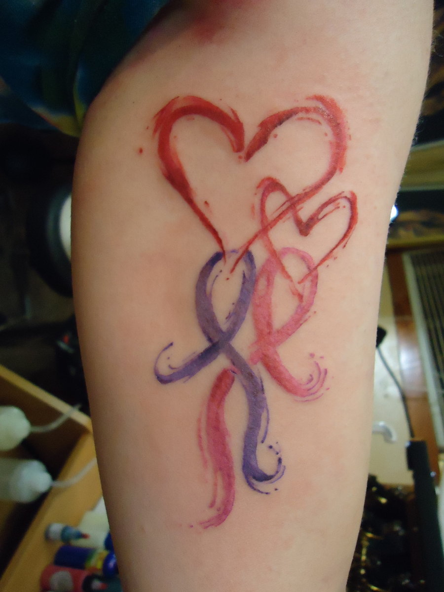 Cancer Ribbon Tattoos Designs