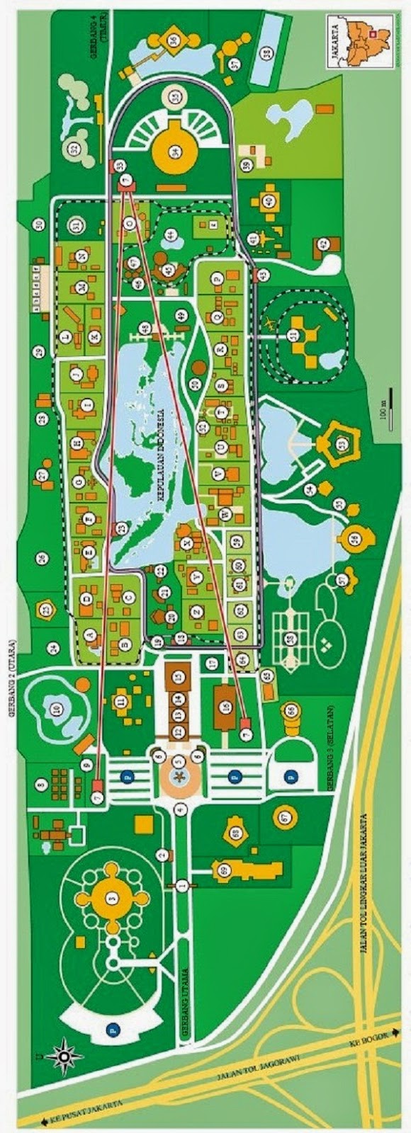 Peta Panduan Wisata Taman Mini Indonesia Indah | TMII