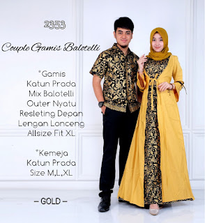 BAJU BATIK COUPLE MODEL GAMIS DENGAN OUTER NYATU T2353