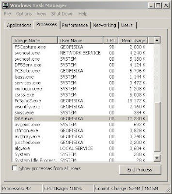 windos xp error application