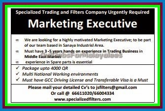 Marketing excutive jobs