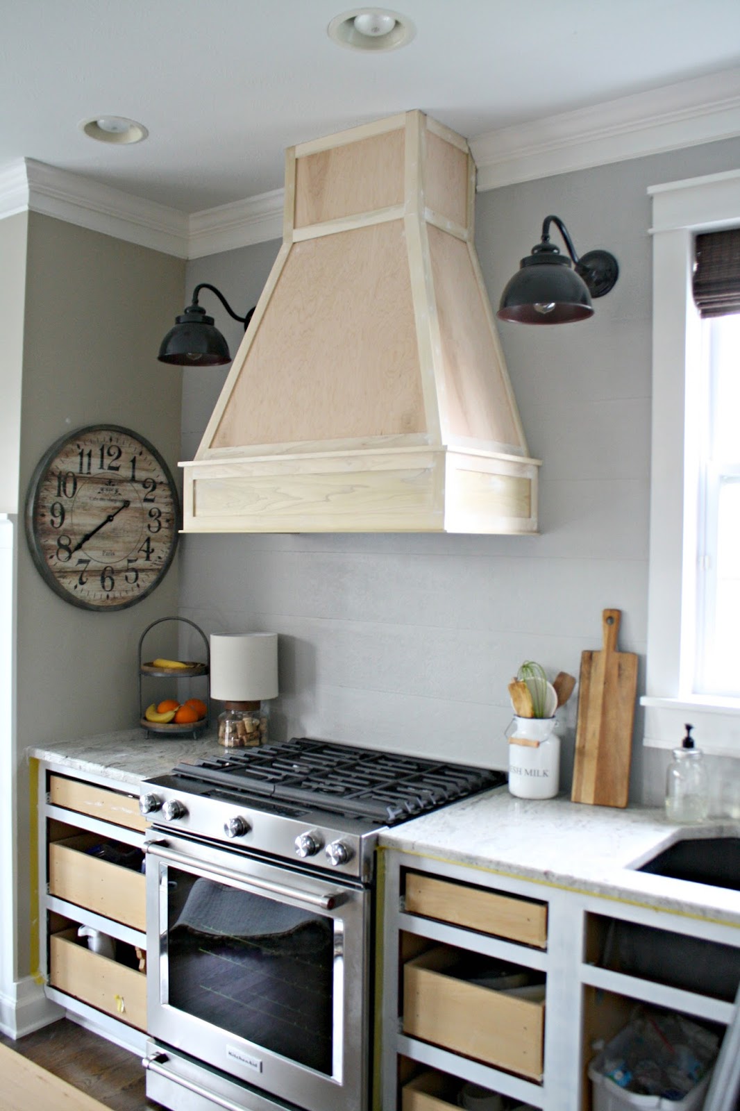 A DIYish Wood Vent Hood From Thrifty Decor Chick