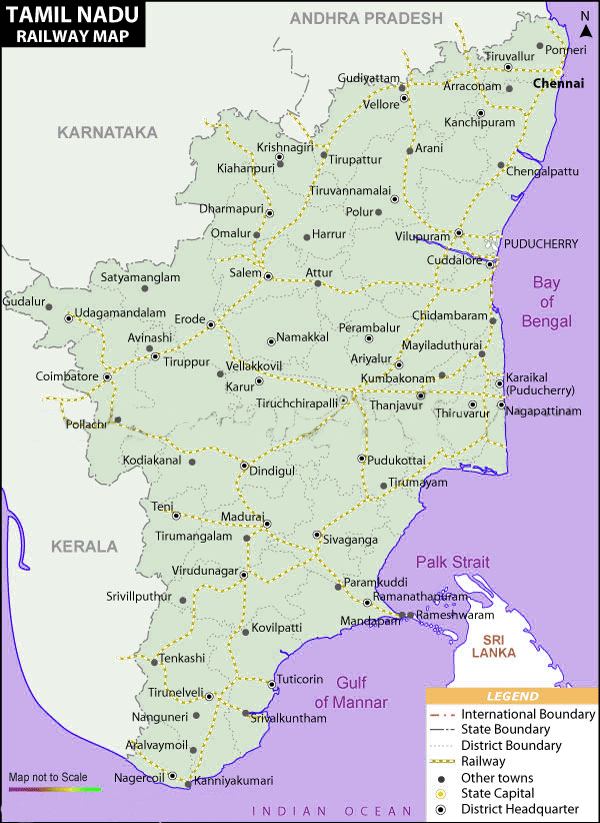 Rail Map India Tamilnadu Railway Map