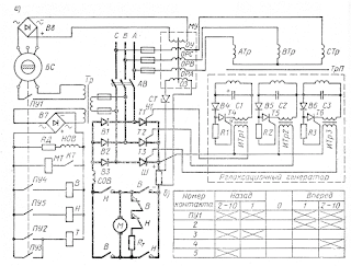 Схема тиристорного управления электроприводом шпиля