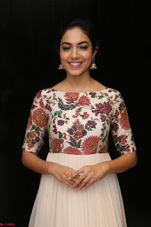 Ritu Varma smiling face Cream Anarkali dress at launch of OPPO New Selfie Camera F3 ~  Exclusive 037.JPG