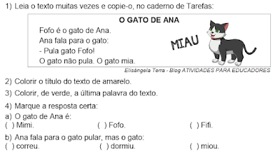 Texto O GATO DE ANA, de Elisângela Terra