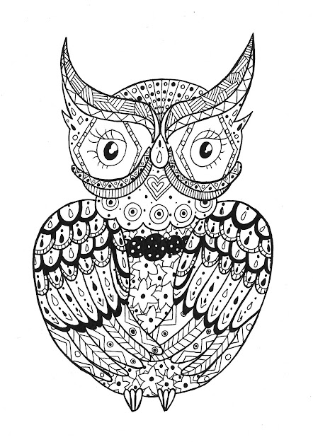 Owl To Have Good Time With All This Zentangle Forms From Fast  Finishersadult Coloring Pagescoloring 