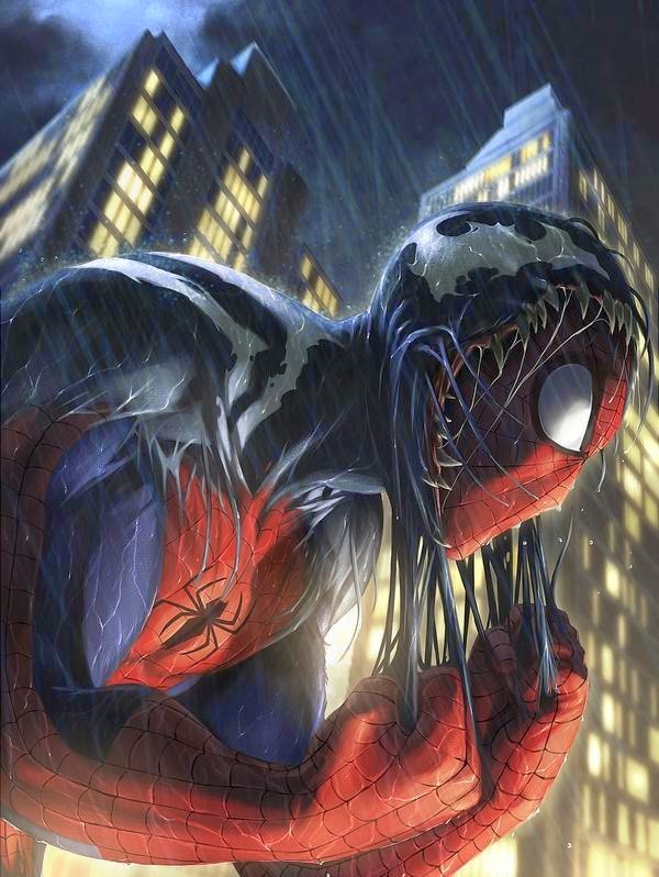 Venom trying HARD to ATTACK SPIDER-MAN