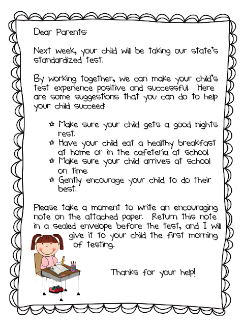 Extra Special Teaching: Standardized Testing Parent Letter (Freebie ...