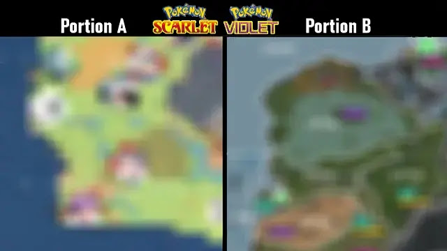 pokemon scarlet and violet map, pokemon scarlet and violet map leak, pokemon scarlet grassy region, pokemon scarlet and violet desert region, pokemon scarlet and violet regions