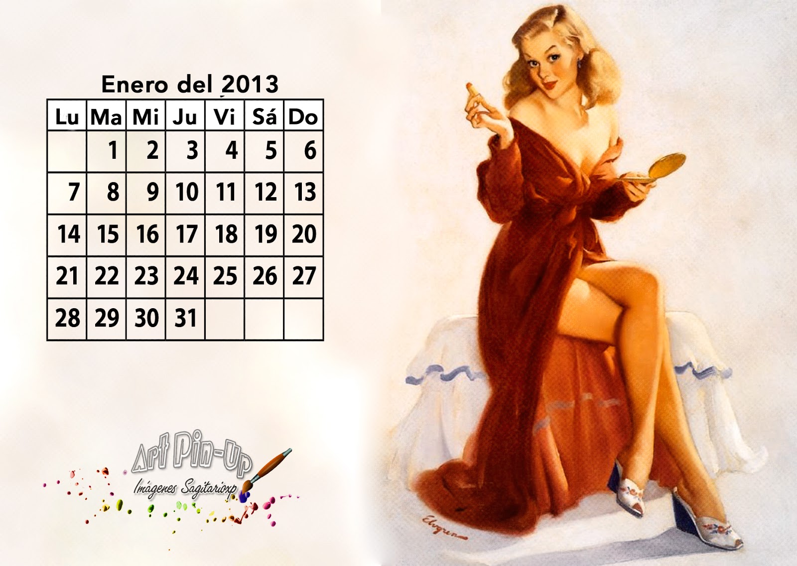 Calendario pin up 2013: Enero | Gil Elvgren - Imágenes Para Compartir ...