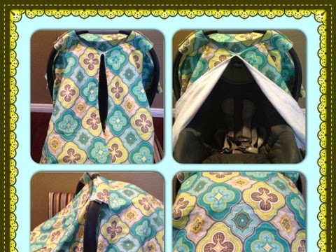 A new car seat canopy for Lilah (the lighter summer version)