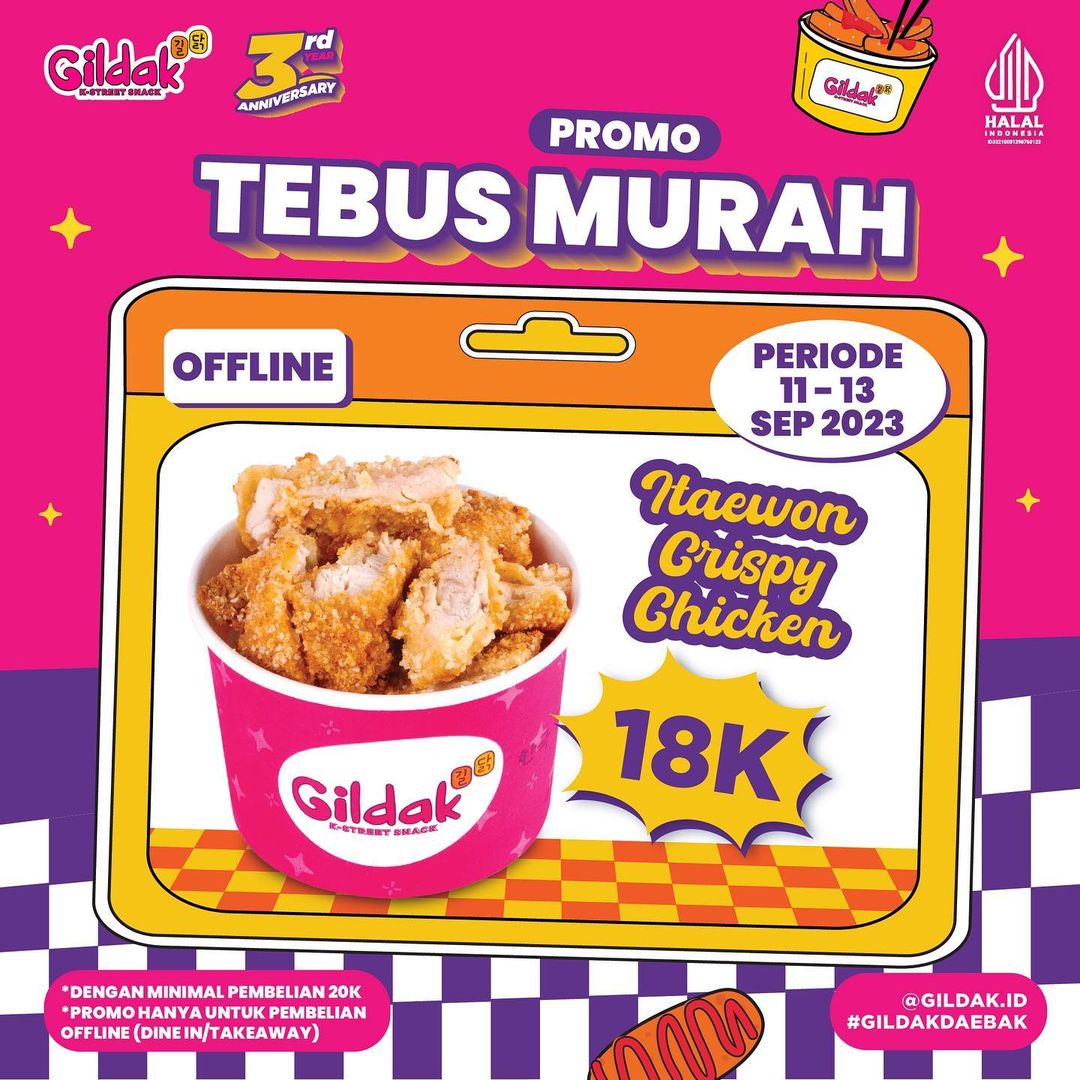 Promo GILDAK TEBUS MURAH ITAEWON CRISPY CHICKEN Hanya 18RB*