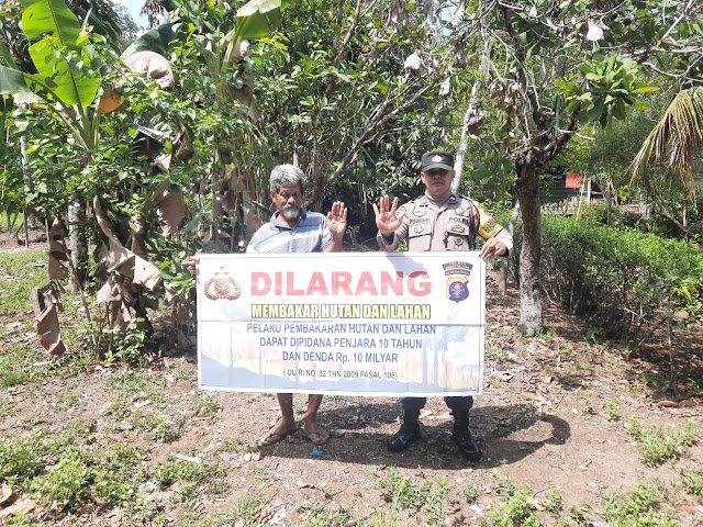 Polsek Dusun Hilir Tengah Gencarkam Sosialisasi Larangan Karhutla