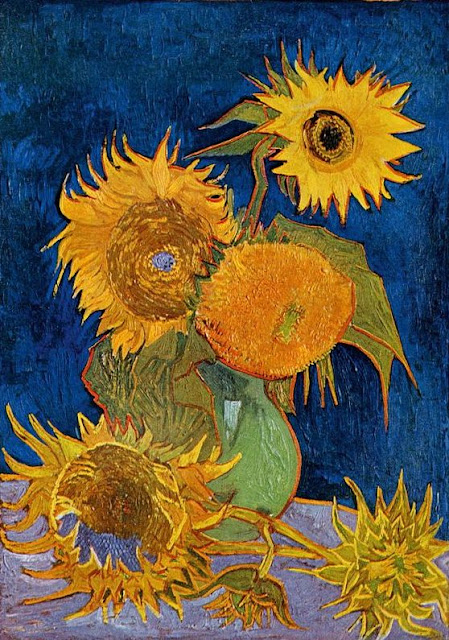 Vaso con cinque girasoli di Van Gogh 