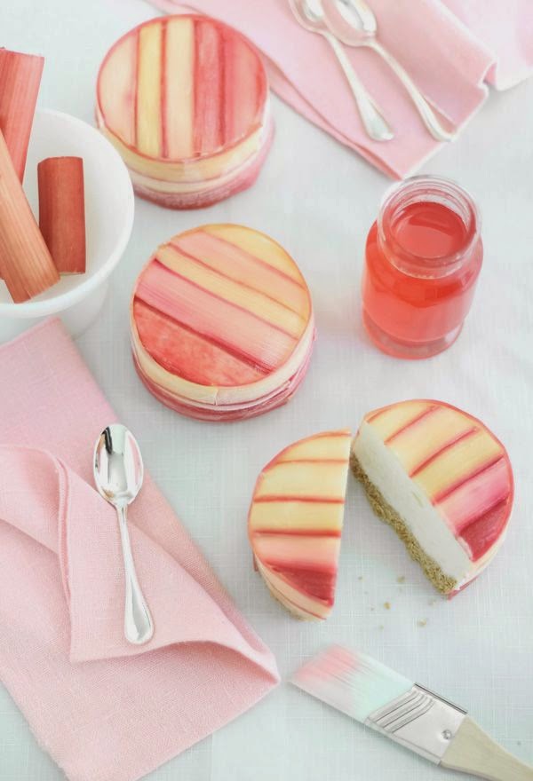  Rhubarb Wrapped Pineapple Mousse Cake recipe