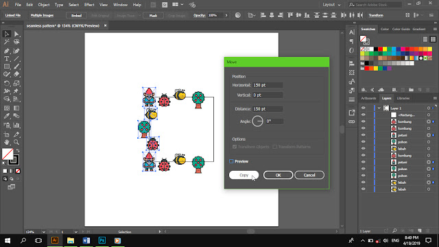 Cara mudah membuat seamless pattern di adobe illustrator + video