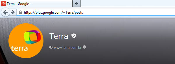 Perfil do Portal Terra no Google+