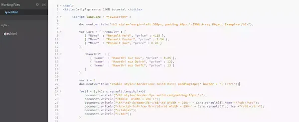 json table