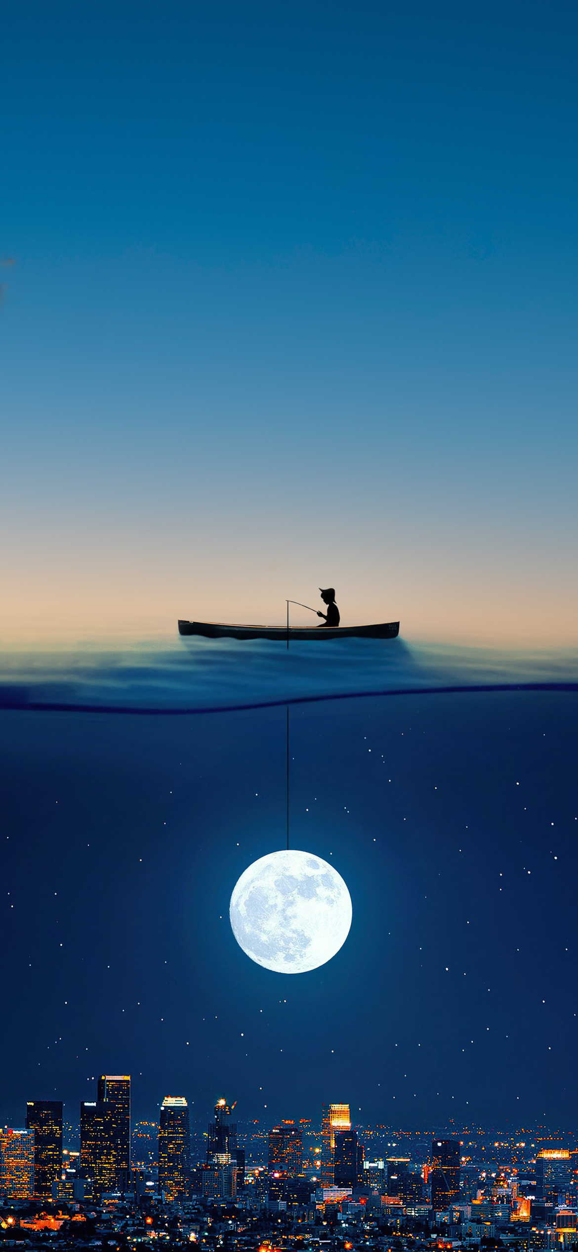 Fishing moon Wallpaper iPhone