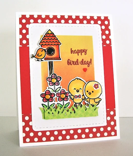 Sunny Studio Stamps: Chickey Baby Customer Card by 52nd Avenue (featuring A Bird's Life)