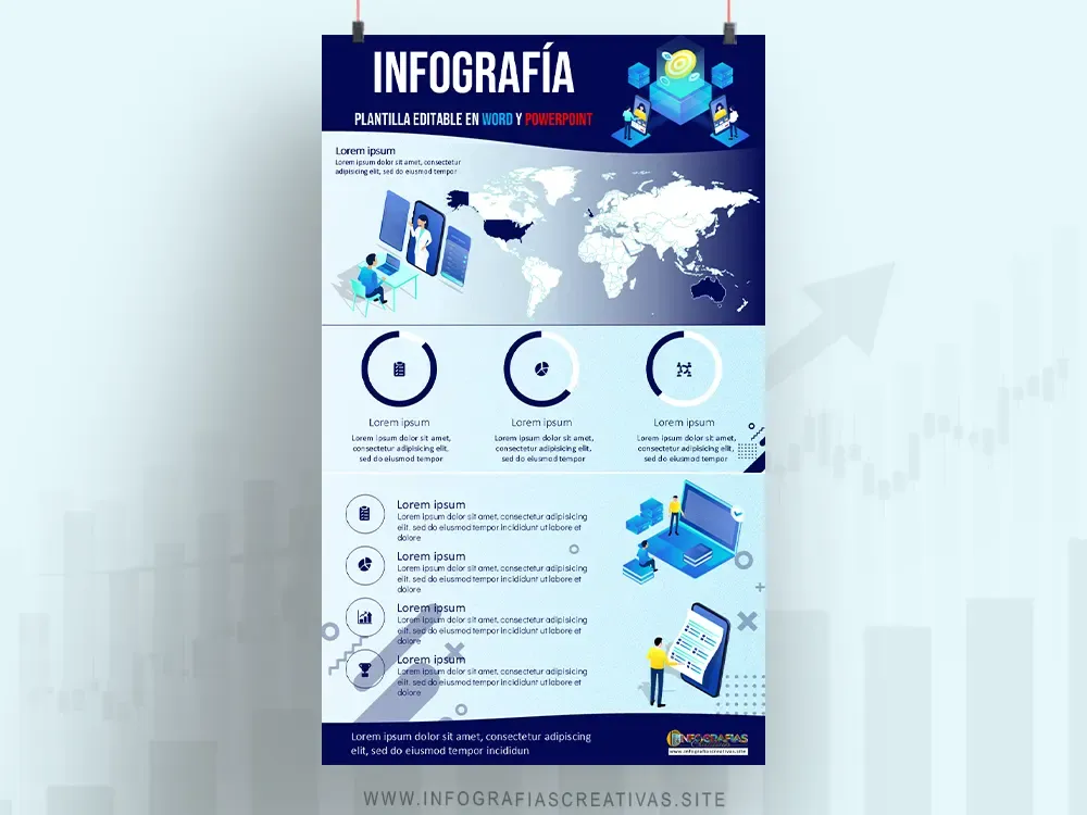 Infografía de Datos de Negocio (Estilo Isométrico)