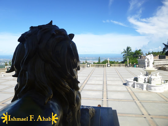 Behind the lion of Temple of Leah in Cebu City