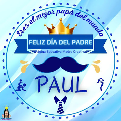 Solapín Nombre Paul para redes sociales por Día del Padre