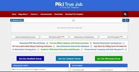 Piki True Job Blogger Template