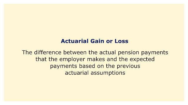 The difference between the actual pension payments that the employer makes and the expected payments based on the previous actuarial assumptions.