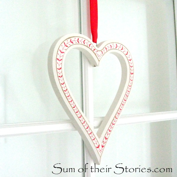 Red and White Heart Decoration