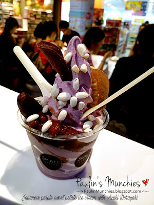 Paulin's Muchies - Small Potatoes Ice Creamery at Somerset 313 - Purple japanese sweet potato ice cream with azuki dorayaki