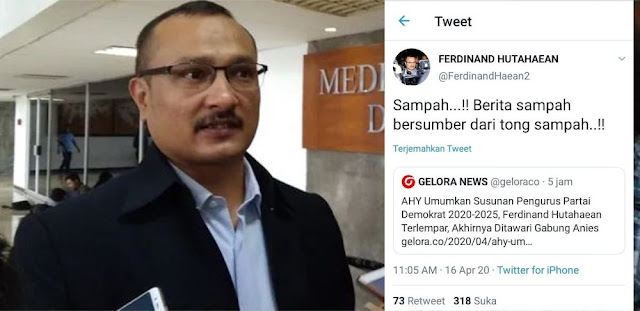 Ferdinand Hutahaean Emosi Lihat Berita Dirinya Terlempar Dari Susunan Pengurus Partai Demokrat