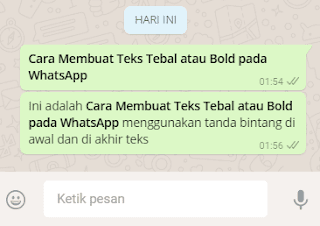 Trik Cara Membuat Teks Tebal Bold di WhatsApp