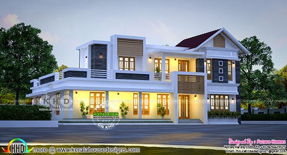 Mix roof home by Future Homes from Kollam