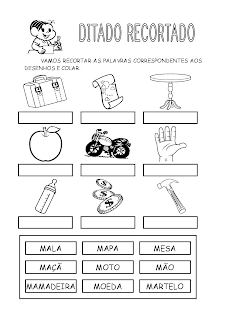 Ditado recortado séries iniciais