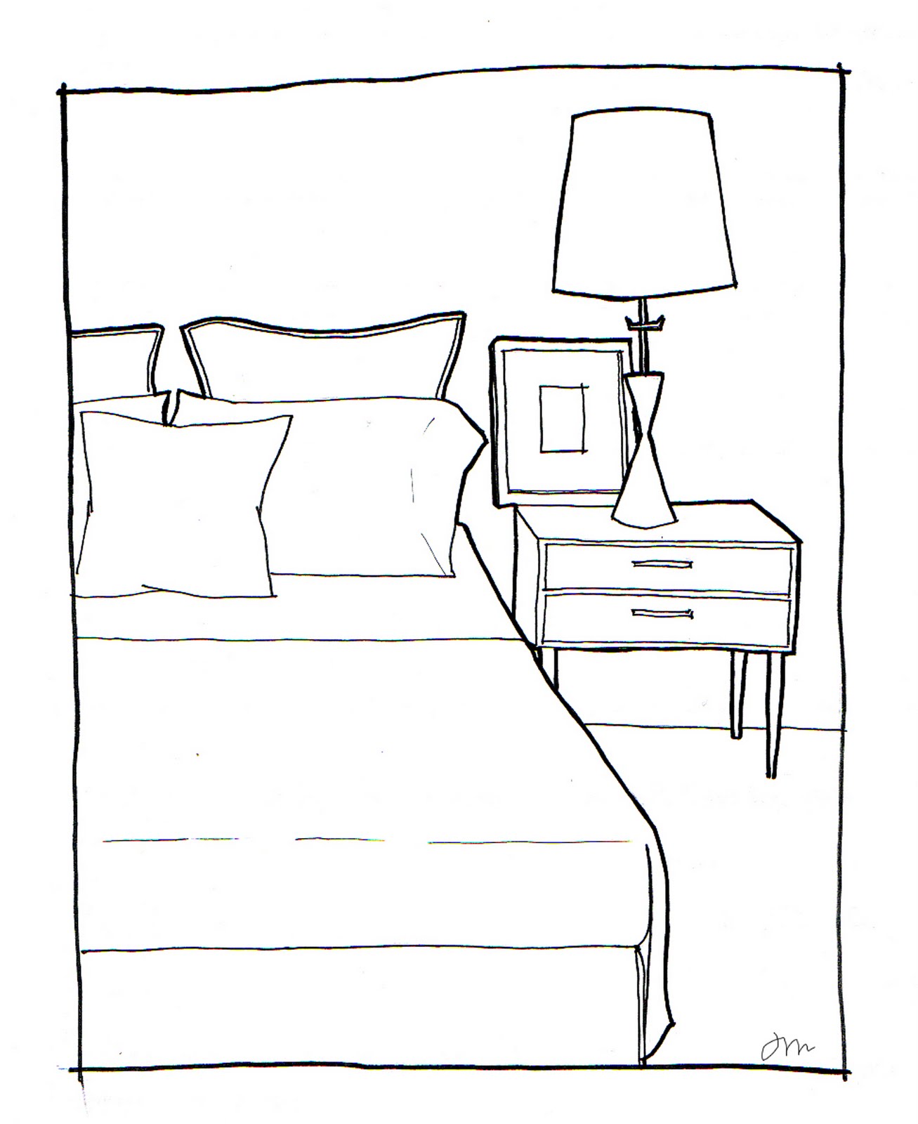 rachel may designs: Bedroom Sketch