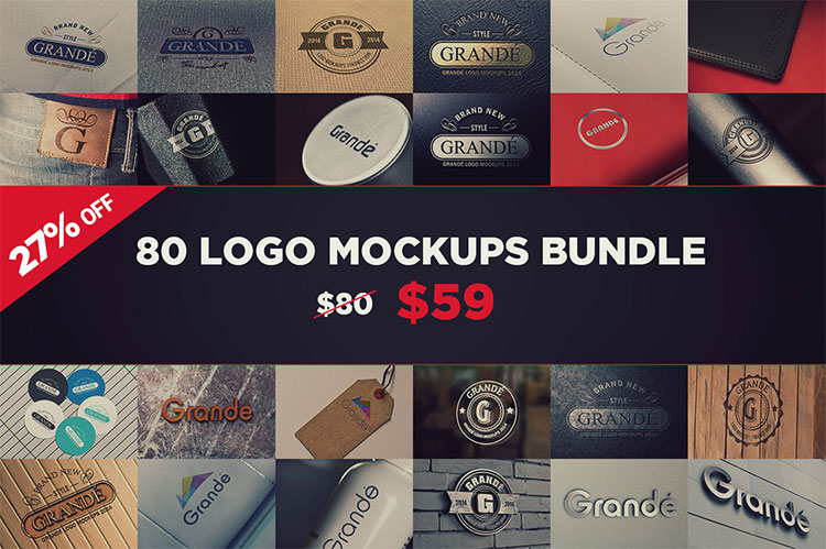 80 Logo Mockups Bundle