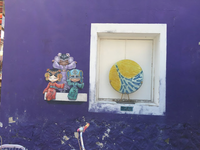 penang street art mural lebuh armenian three chinese dolls