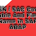 What Is HSN/SAC Code Table And Field Name In SAP ABAP
