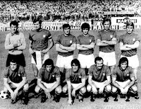 SELECCIÓN DE ITALIA - Temporada 1972-73 - Dino Zoff, Giacinto Facchetti, Tarcisio Burgnich, Gianni Rivera, Francesco  Morini y Romeo Benetti; Fabio Capello, Paolino Pulici,  Pietro Anastasi,  Alessandro Mazzola, Giuseppe Sabadini - ITALIA 2 (Anastasi y Capello) INGLATERRA 0 - 14/06/1973 - Partid amistoso - Turín, Italia, estadio Comunale