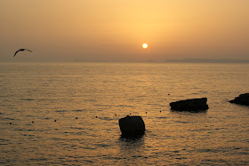 red sunset on Sorrento coast