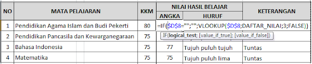 cara membuat aplikasi raport di excel