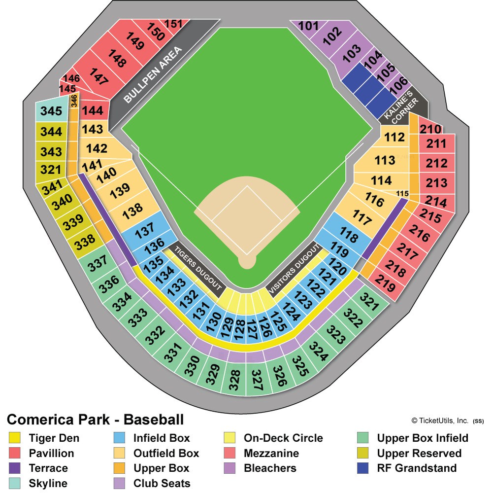 Comerica Park Seating Chart Interactive Seat Map SeatGeek - comerica park seating chart