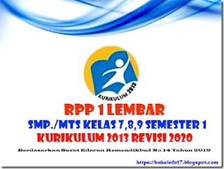 RPP 1 Lembar IPS Kelas 7,8,9 Jenjang SMP/MTs Tahun 2020
