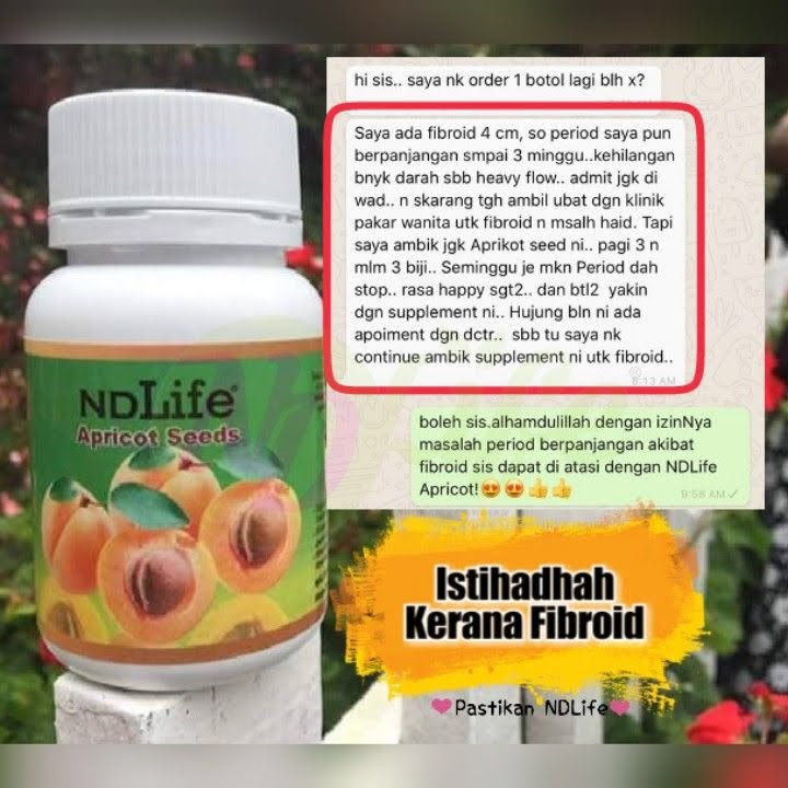 Testimoni Darah Haid Berpanjangan, Istihadah, Fibroid - Aprikot NDLife